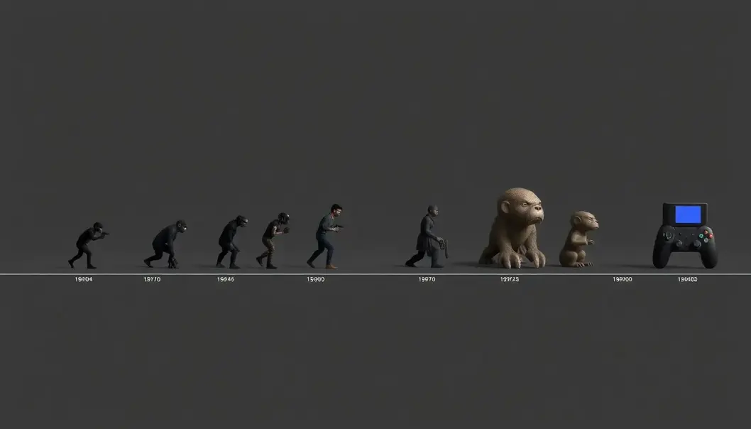 A timeline showcasing the evolution of graphics in video games.